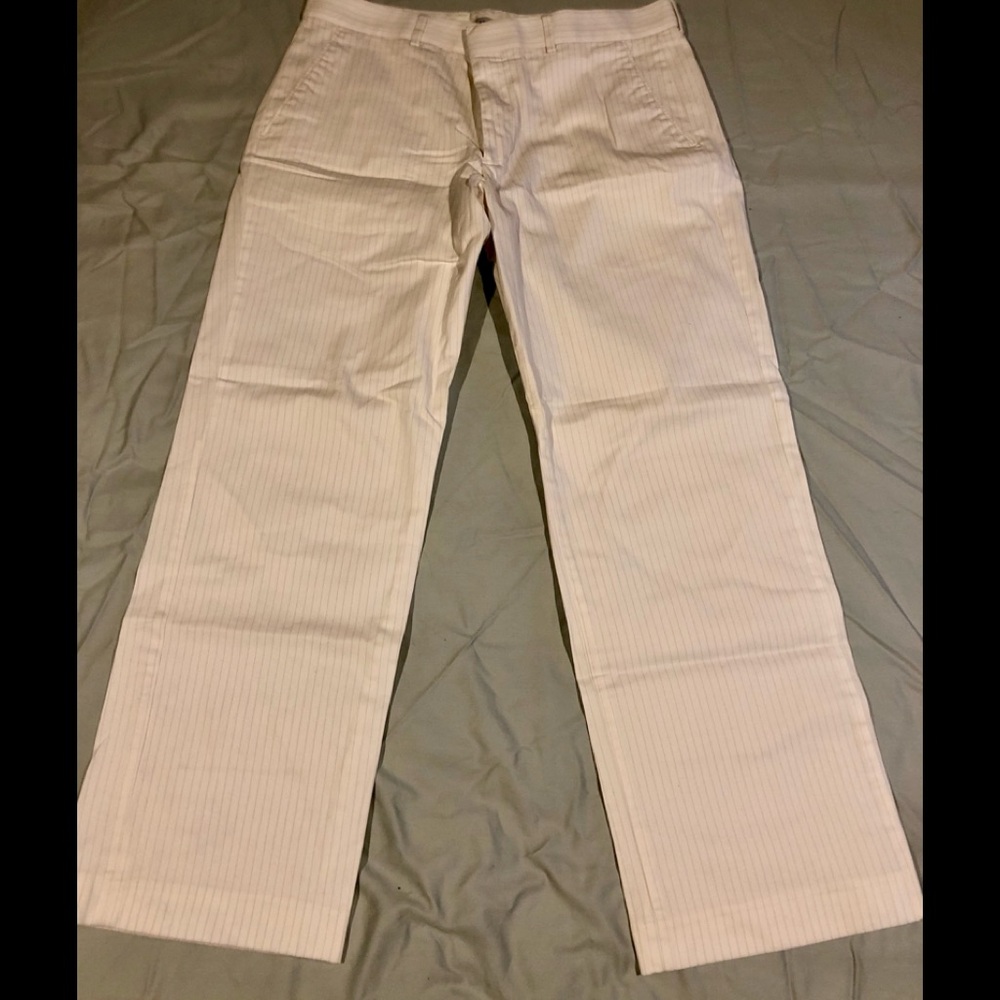 Express Producer pants, striped white size 33.